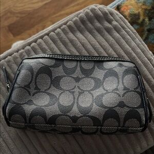 Coach Signature Black and Gray Toiletry Bag